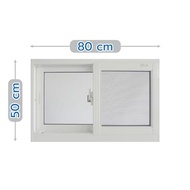 หน้าต่างบานเลื่อน อะลูมิเนียม S-S มุ้ง SANKYOALUMI J-TRUST 80X50 ซม. สีขาว