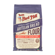 บ็อบส์เรดมิล แป้งสำหรับทำขนมปังอาร์ทิซาน ไม่ขัดสี 2.27 กิโลกรัม - Bobs Red Mill Artisan Bread Flour 