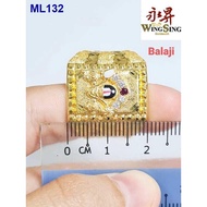 ❏¤℡Wing Sing 916 Gold Balaji Dewa Biscuit Ring / Cincin Biskut Balaji Dewa Emas 916