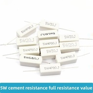 10Pcs 5W Ceramic Cement Resistor 5% In A Pack 0.1R 0.22 0.33 0.5 Ohm 6.8K 0.25R 0.5R 3R 27R 12R 100R