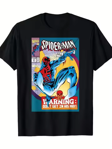 Marvel's Spider-Man 2099 Comic Book Cover T-shirt - 100% Pure Cotton Official Authorized Red and Blu