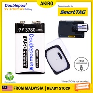 AKIRO USB Rechargeable 9V 3780 mWh Li-ion Battery Smart Tag