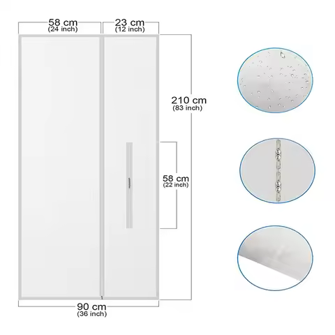AirLock Window Seal,Flexible Cloth Sealing Plate Window Seal with with Zip and Adhesive for Mobile A