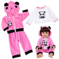 73cm Rebirth Doll Clothes 55CM Vinyl Doll Cute Panda Plush Clothes