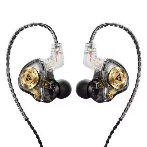 QKZ ENZO PRO Metal Wired Headset Large Dynamic Drive Earphone With Microphone 3.5MM Gaming In Ear Ea