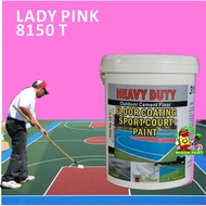 LADY PINK 8150T ( 18L ) HEAVY DUTY CEMENT FLOOR COATING / SPORT COURT PAINT / EXTERIOR & INTERIOR