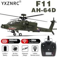 YXZNRC F11 AH-64D Apache RC Helicopter with 6-Axis Gyro 2.4G 6CH Brushless Motor 1:32 Scale Flybarle