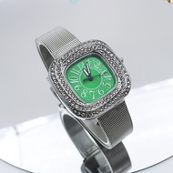 Watch Fashion Diamond-studded Number Roman Square Quartz Watch Mesh Belt Steel Band Dial Wrist Watch