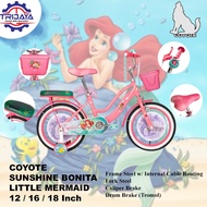 Element Coyote Sunshine Bonita Little Mermaid (12/ 16 18 inch) Children's Bike with Assist Wheels
