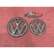 VW Volkswagen Golf Mk6 TSI GTI R Front Rear VW Logo Emblem Forged Carbon Fiber