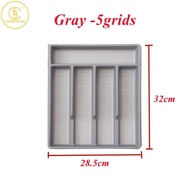 5/6grids Plastic Cutlery Tray Knife Fork Spoon and Chopsticks Storage Box Drawer Organizer Racks Kit