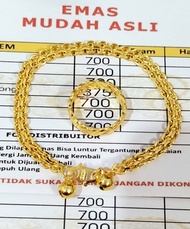 gelang free cincin emas asli berat 52grm kadar 700 dapat surat dari toko