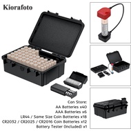 Kiorafoto Battery Case Storage Box for AA AAA  Batteries and LR44 CR2032 CR2025 CR2016 AG13 A76 SR44