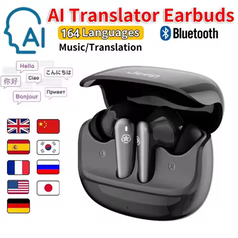 Jeep EW136 TWS AI Translation Earbuds Bluetooth Earphones Bluetooth Headphones Sports Music Headset 
