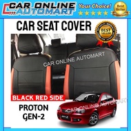 Proton Gen 2 Custom Fit Oem Car Seat Cushion Cover  Pvc Black Red side