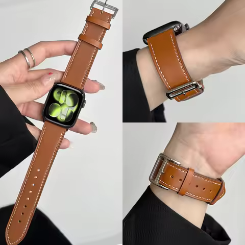 Leather watch Straps for Apple Watch 11 band 46mm 42mm 44mm 40mm 41mm 45mm 49 38 bracelet iWatch ser
