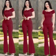 TH68 - COOL SUIT, FLARE PANTS, PRETTY FLOWER COMBINATION