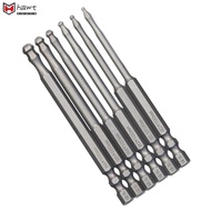 【HAWT】1pc 100mm Ball End Hex Bit Compatible with H2.0 H2.5 H3.0 H4.0 H5.0 H6.0 Drivers