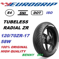 EUROGRIP 120/70-17 58W TYRE 120/70ZR-17 TUBELESS RADIAL ZR HIGH QUALITY TYRE