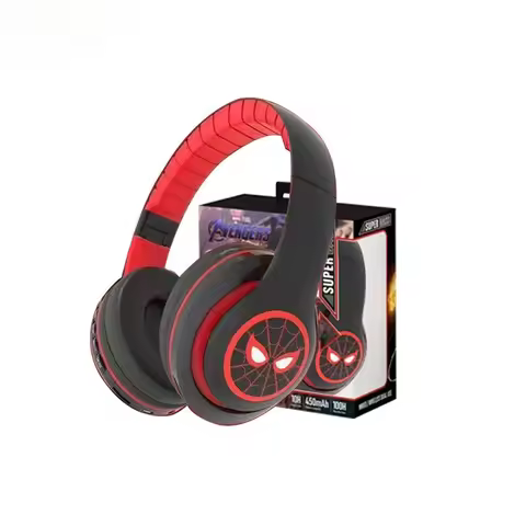 New iron Man Bluetooth Headphones Over-Ear Wireless Stereo Earphones Cartoon Spiderman Iron Man Capt