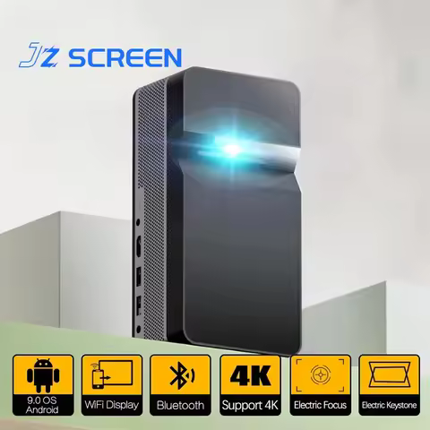 Mini Projector P9 4K Projector 1000 IOS Lumen Android 6.5 Smart Home Theater Ultra Short ThrowTV Vid