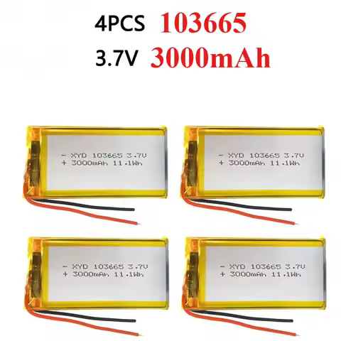 3.7V 1000mAh/1500mAh/2000mAh/2500mAh/3000mAh 4PCS Polymer Lithium Battery for GPS Navigator PS4 Game