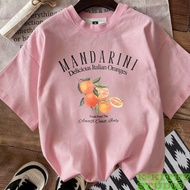 Retro Florida Orange State prints 100% cotton loose crewneck children short-sleeve