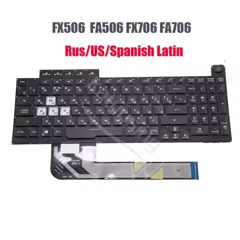 Rus US Spanish Latin Keyboard for ASUS TUF Gaming FX506 FX506L FA506 FX706 FX706H FA706 With RGB Bac