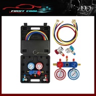 US Plug R134 GAS Air Conditioning Air Cond Diagnostic A/C Manifold set Gauge meter air cond