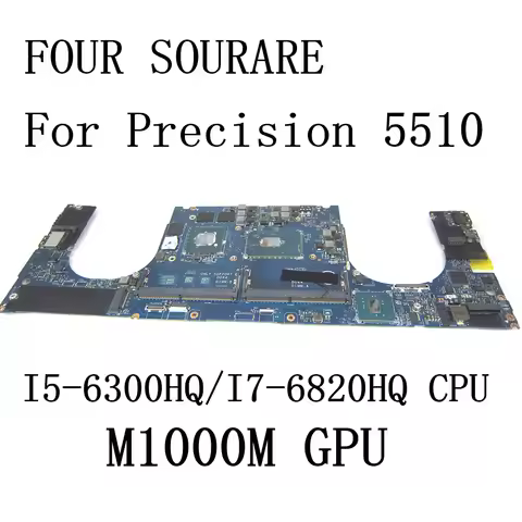 FOR Dell Precision 5510 Laptop Motherboard with I5-6300HQ/I7-6820HQ CPU M1000M GPU LA-C361P Mainboar