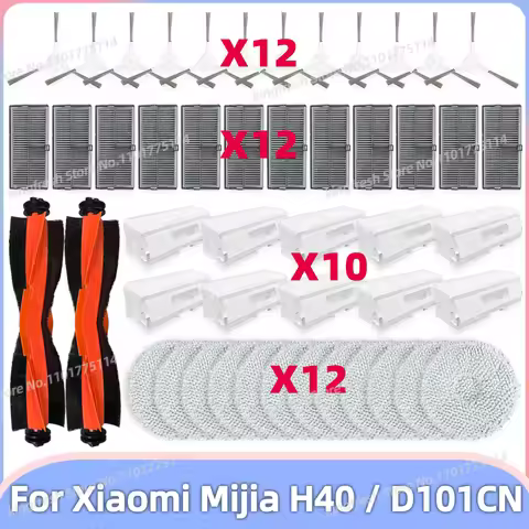 Fit For ( Xiaomi Mijia H40 / D101CN ) Vacuum Parts Main Tricut Roller Side Brush Hepa Filter Mop Clo