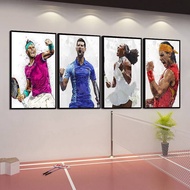Federer Nadal Tennis Star Frameless Waterproof Canvas Painting Core, Inspirational Athlete Wall Art 