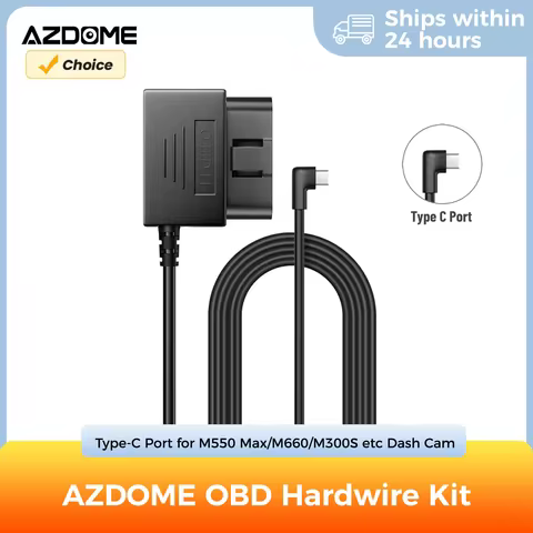 AZDOME OBD Hardwire Kit Type-C for M550 Max/M660/M300S Dash Cam, 24H Parking Monitor Cable, Plug and