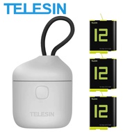 TELESIN Allin Box Charger Battery Storage Case Charging Kit Hub Memory Card Reader for GoPro HERO 12 11 10 9 BLACK
