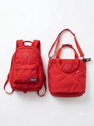 Coleman 紅色經典雙肩背包 / 單肩斜挎包 backpack / tote