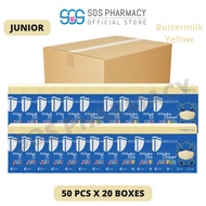 MEDICOS HydroCharge Junior 4ply Surgical Face Mask Buttermilk Yellow (50's x 20 Boxes) - 1 Carton