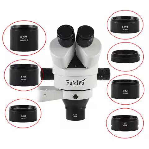 0.3X 0.5X 0.7X 0.75X 1X 1.5X 2X Stereo Binocular Trinocular Microscope Auxiliary Objective Lens Barl