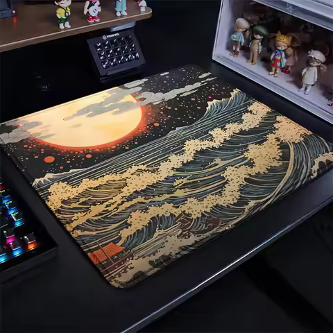 HD Ukiyo-e sea wave mouse pad Small mousepad PC Keyboard Mouse Mats E-Sports Rubber Deskpad Design D