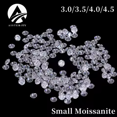 Wholesale 10 Pcs 3.0mm/3.5mm/4.0mm/4.5mm D Color VVS1 Round Cut Moissanite Loose Stones Pass Diamond