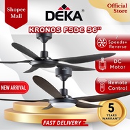 DEKA KRONOS F5DC F5DCL 56" | F5DCBABYL 46" 5 Blades DC Motor 7 Speed Control+Reverse Ceiling Fan with Light Kipas Siling