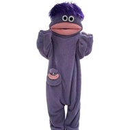 Halloween Kids Onesie Comfortable Playwear for Kids Funny Big Mouth Hooded Onesie Pajamas for Kids A