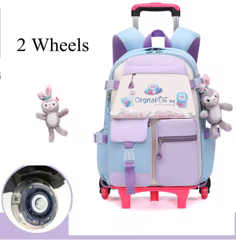 Children School Wheeled Bag Trolley Backpack For Girls Student Bag Trolley School Bag on Wheels Kids