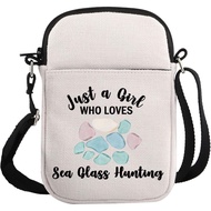 Hadiah G2TUP Sea Glass Hunter untuk Pencinta Memburu Kaca Laut Beg Solek Pantai Beg Kosmetik G-lass 