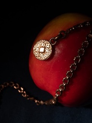 1890s 法國 幾何圖騰包金懷錶鍊 (可做手鍊使用)