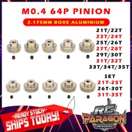 Surpass Hobby 64P 64DP M0.4 21T-35T Pinion Gear Aluminium Set for RC Car 3.175mm Shaft Motor