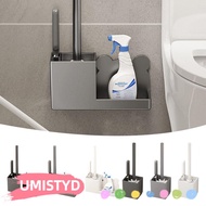 UMISTYDREAMUM9U Toilet Brush Holder, No Drill Wall Mounted Toilet Brush Rack, with Storage Rack Drai