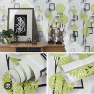 Grosir Wallpaper Stiker Dinding Dekor Ruangan Motif Kotak Pohon 3D