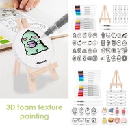 65/41Pcs Foam Texture Painting Kit 3D Drawing Set DIY Art Supplies 3D Effect Texture Painting Kit SH