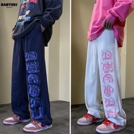 BU Men's Trendy Hip-Hop Sweatpants Street Hip-Hop Style Straight Leg Pants