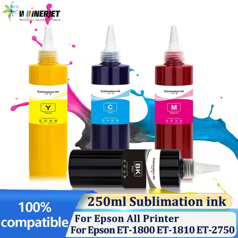 250ml Sublimation Ink For Epson All Printer ET-3700 ET-3800 ET-3850 ET-4800 ET-4810 ET-4850 ET-7700 